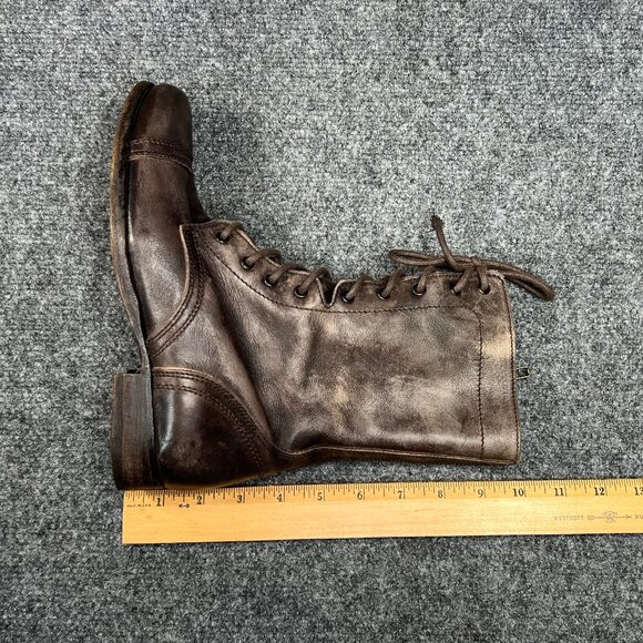 All Saints Spitalfields boots Women's 8 Rustic Brown Leather Moto Combat Lace Up - Picture 13 of 14